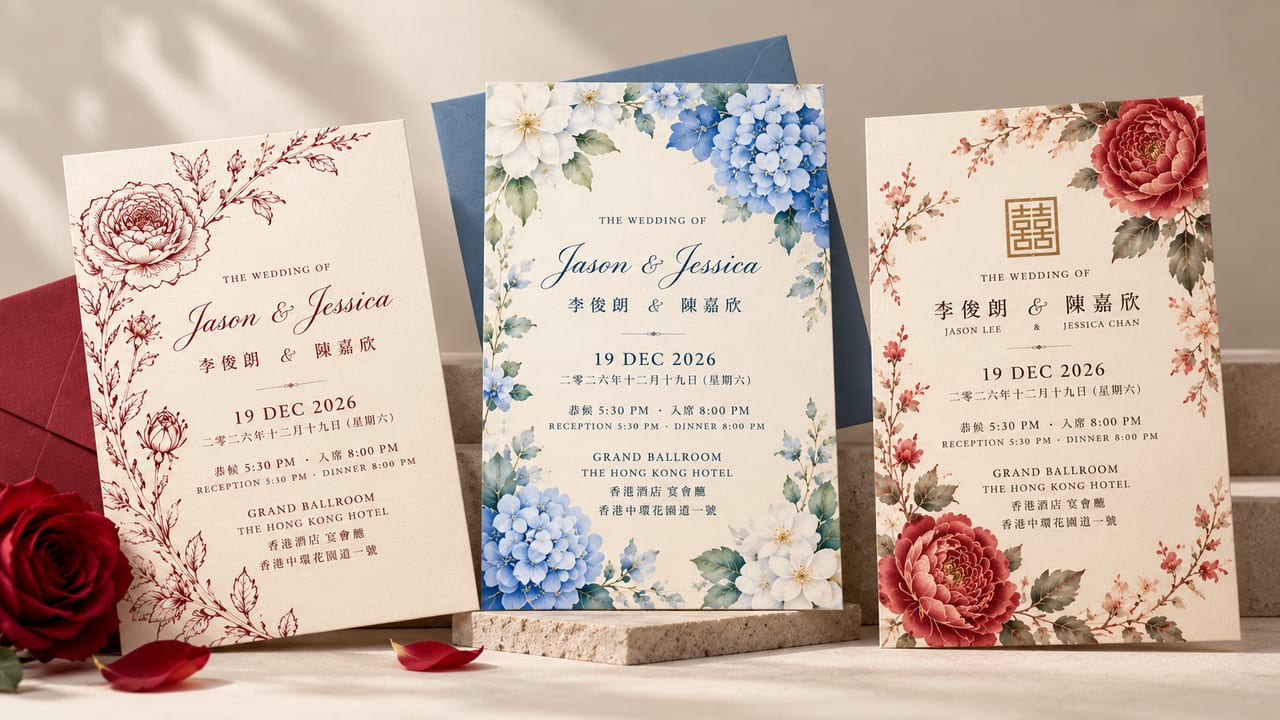 喜帖用咩花好?8 款花材寓意+線條花、水彩及國畫設計