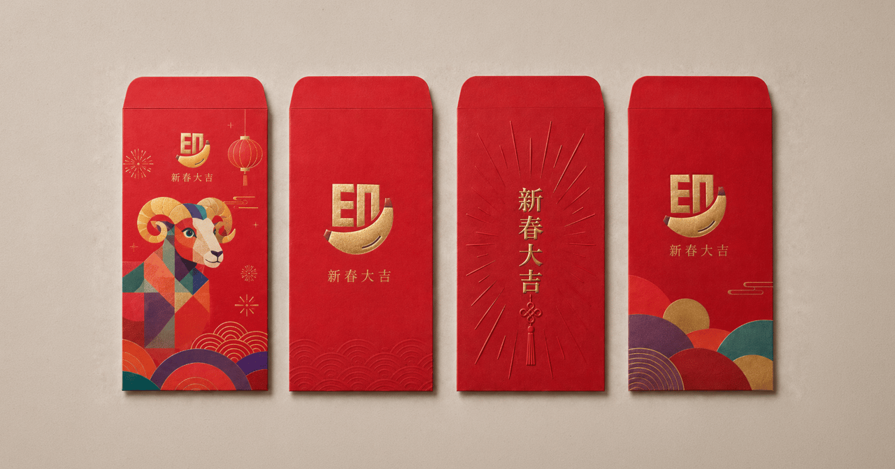 企業利是封印刷用彩色、燙金定浮雕燙金？先看 Logo 同祝福語邊個做主角