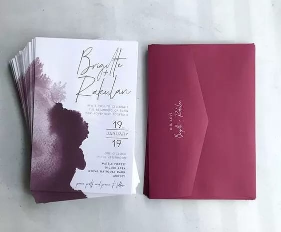 white-card wedding invitation