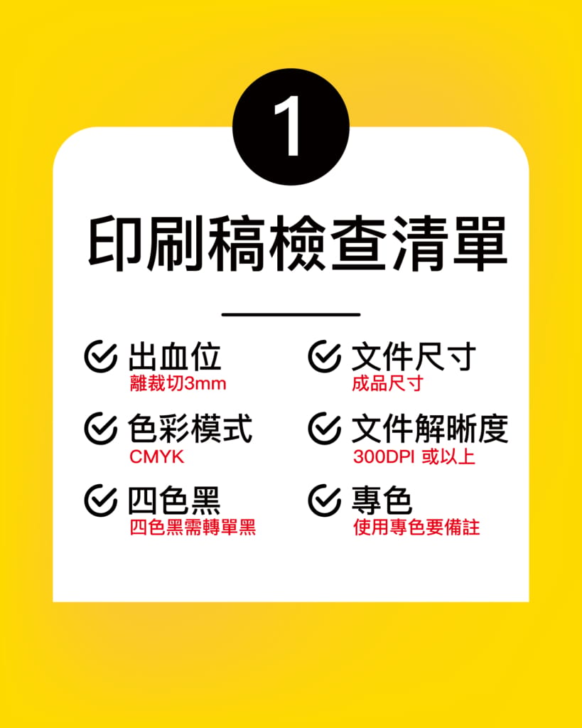 Print artwork checklist