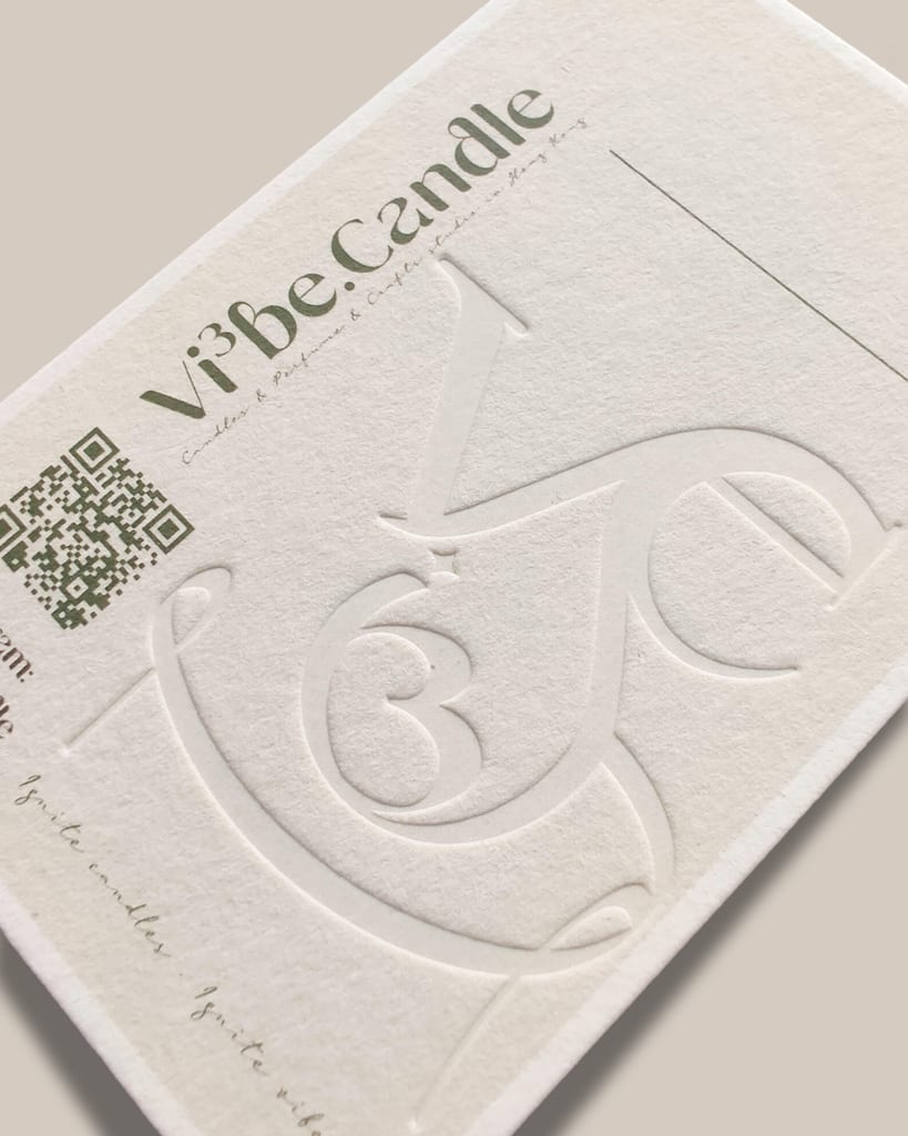 Letterpress business card, premium cotton card, letterpress, thick card